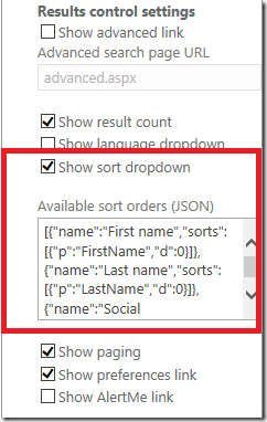 sharepoint search sorting